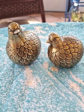 Large Salt & Pepper Decorative Brass Birds